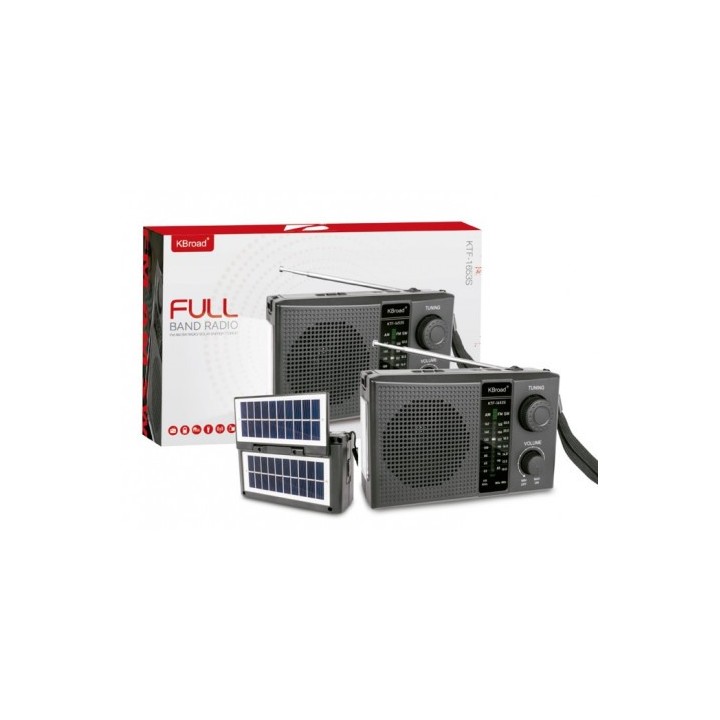 RADIO SOLAR - ALTAVOZ BT | USB | TF | FM | AM | SW | LUZ EMERGENCIA GENX