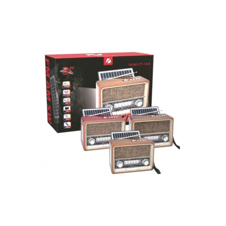 RADIO SOLAR - ALTAVOZ BT | USB | TF | FM | AM | SW | LUZ EMERGENCIA GENX