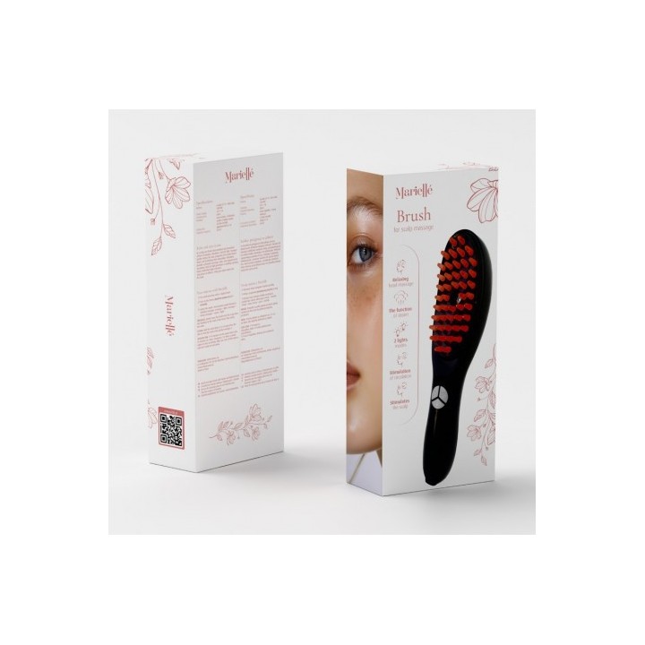 CEPILLO PARA MASAJE DE CABEZA CON FUNCION VAPOR Y LUZ NEGRO MARIELLE