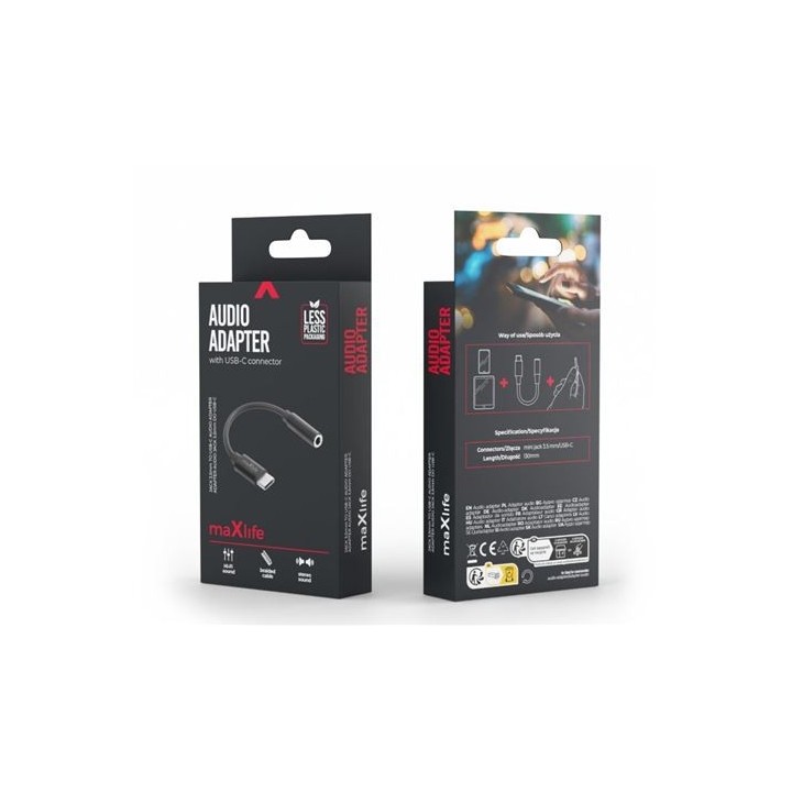 ADAPTADOR DE AUDIO MINI-JACK A USB-C MXJC-02 MAXLIFE