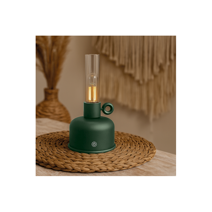 LAMPARA DE ACEITE LED VINTAGE VERDE FOREVER