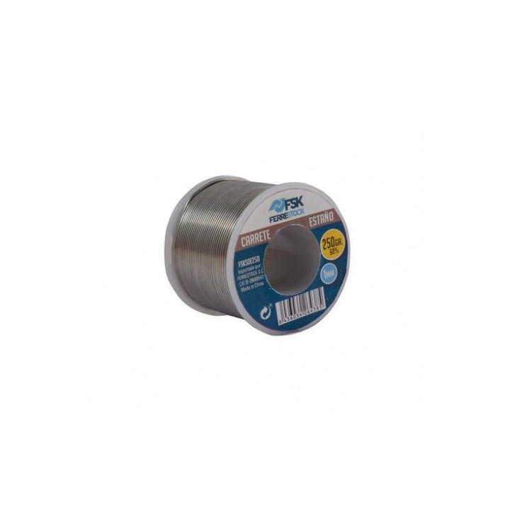 CARRETE ALAMBRE DE ESTAÑO 250GR 1MM FERRESTOCK