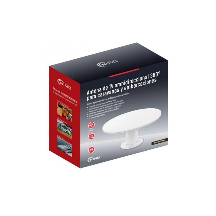 ANTENA TV OMNIDIRECCIONAL 360º AMPLIFICADA PARA CARAVANAS Y EMBARCACIONES
