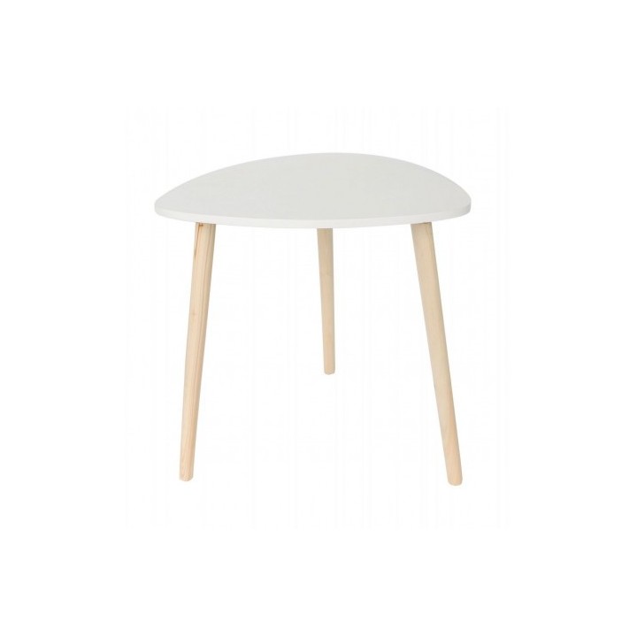 MESITA AUXILIAR MADERA BLANCA 48CM