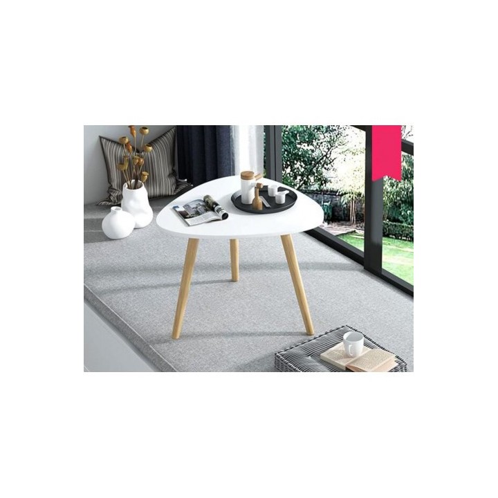 MESITA AUXILIAR MADERA BLANCA 48CM