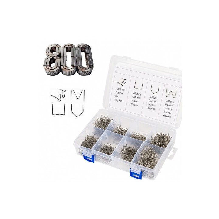 KIT DE 800 GRAPAS PARA SOLDADURA/REPARACION DE PLASTICO