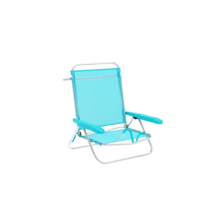 SILLA PLEGABLE 5 POSICIONES ALUMINIO AGUAMARINA 64X44X78CM