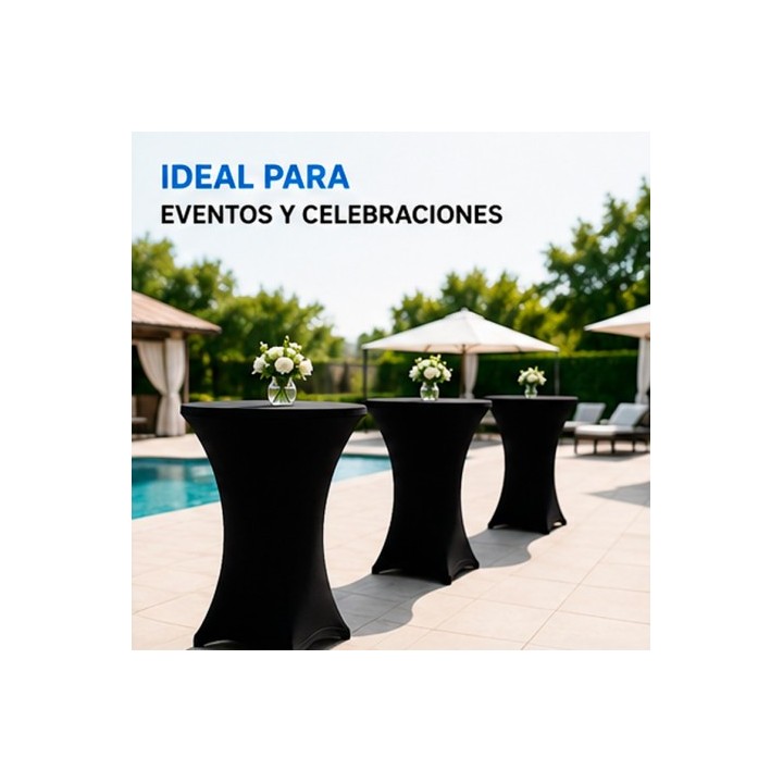 FUNDA PARA MESA DE COCTEL 110X80 NEGRA SUNGARDEN