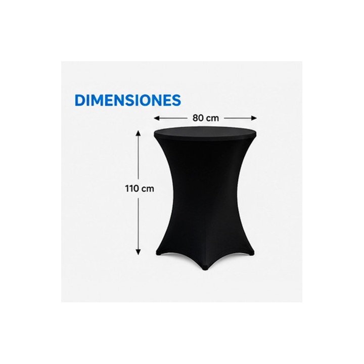 FUNDA PARA MESA DE COCTEL 110X80 NEGRA SUNGARDEN