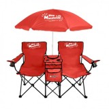 SILLA DOBLE PLEGABLE DE CAMPING CON NEVERA Y SOMBRILLA SUNGARDEN