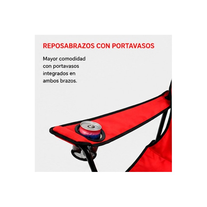 SILLA DOBLE PLEGABLE DE CAMPING CON NEVERA Y SOMBRILLA SUNGARDEN