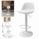 TABURETE BAR C/ RESPALDO BLANCO 38.5X39.5X83CM