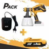 PISTOLA DE PINTAR 20V (SIN BATERÍA) + BATERIA 20V 2AH + CARGADOR DE BATERÍA