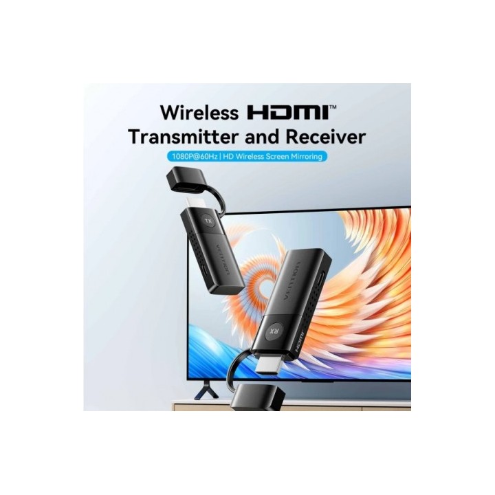 TRANSMISOR Y RECEPTOR HDMI INALAMBRICO FULL HD 50METROS ADKB0 VENTION