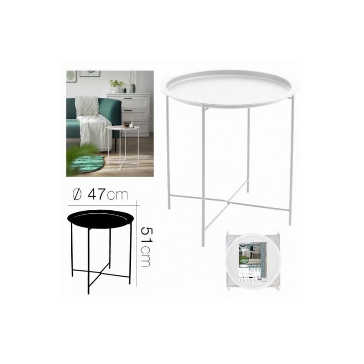 MESA DE METAL BLANCA 47X51CM
