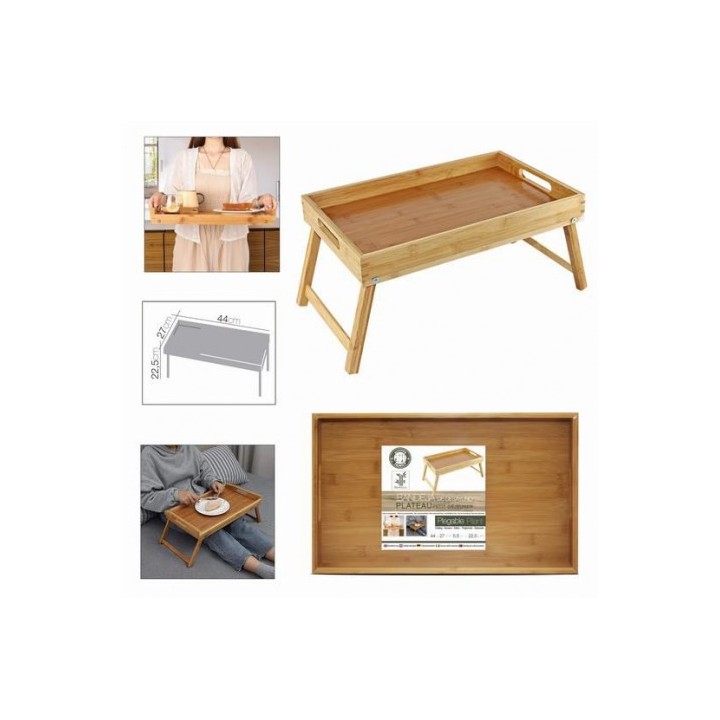 BANDEJA BAMBU PARA CAMA 44X27X5.5-22.5CM