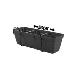 MACETA COLGANTE RECTANGULAR 50CM ANTRACITA FLYCURVED ARTPLAST