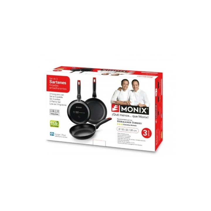 SET DE 3 SARTENES HERMANOS TORRES 18 22 26 MONIX