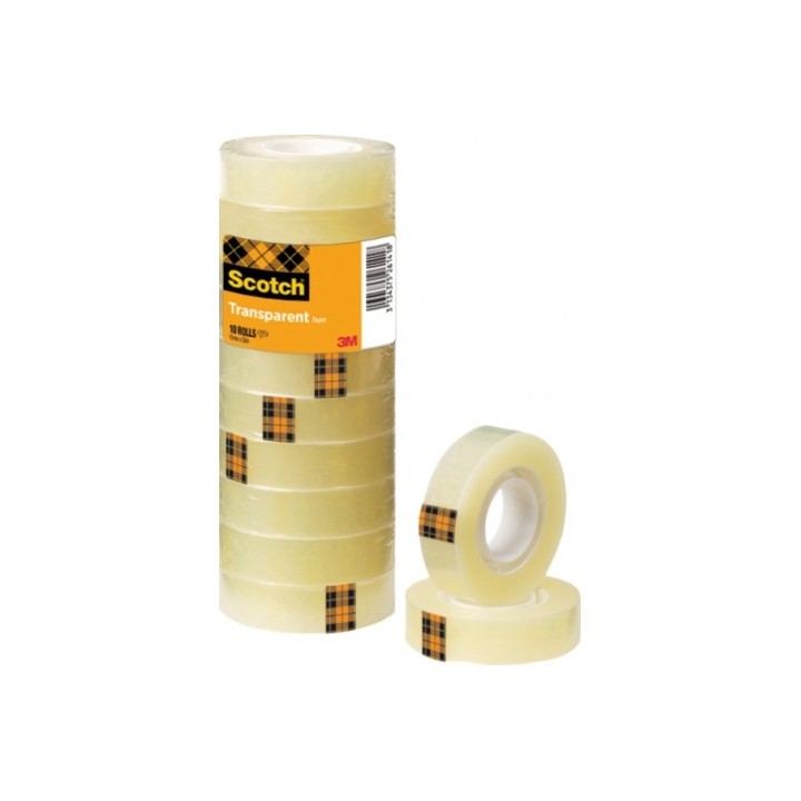 PACK 10 CINTAS ADHESIVAS DE 15MMX33MTS TRANSPARENTES SCOTCH 3M
