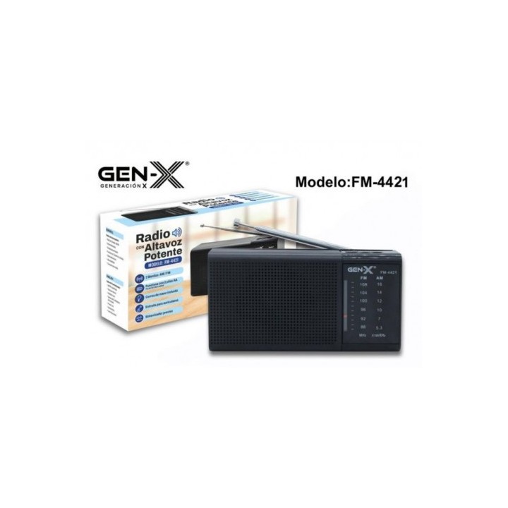 RADIO PORTATIL AM/FM DIAL CLASICO ALTA SENSIBILIDAD NEGRA GEN-X