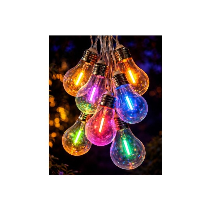 GUIRNALDA DE 10 BOMBILLAS LED MULTICOLOR 4 METROS SOLAR FOREVER