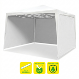 CARPA ACERO RAFIA 3X3 METROS BLANCA + 3 PAREDES PARA CARPA PLEGABLE