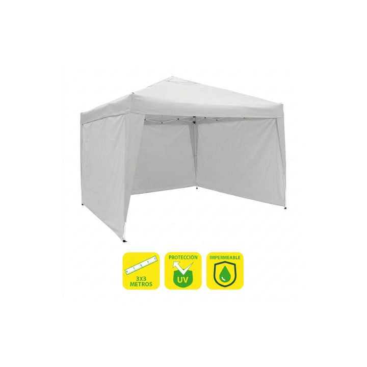 CARPA PLEGABLE ACERO 3X3 METROS BLANCA + 3 PAREDES PARA CARPA PLEGABLE
