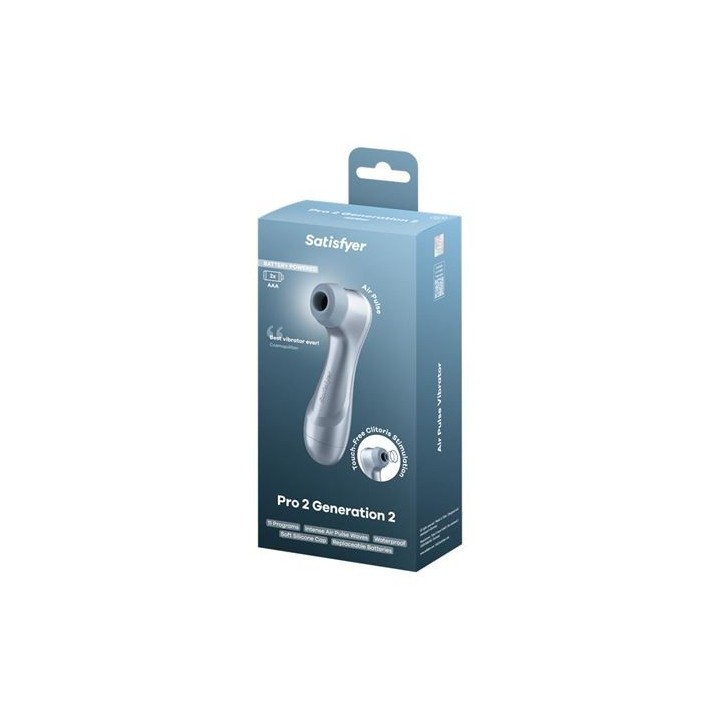 SUCCIONADOR DE CLITORIS PRO2 GEN 2 A PILAS ICE BLUE SATISFYER