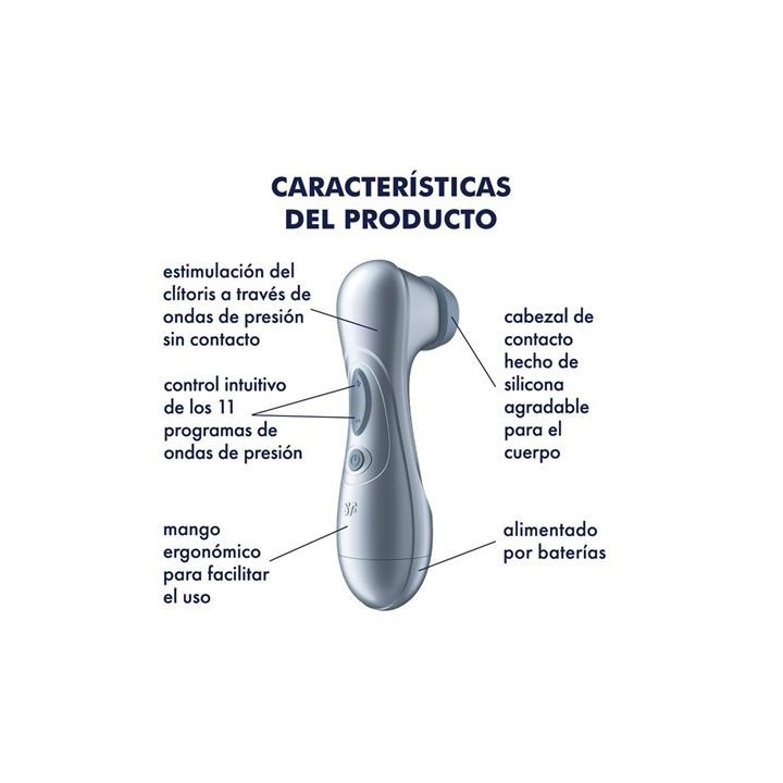 SUCCIONADOR DE CLITORIS PRO2 GEN 2 A PILAS ICE BLUE SATISFYER