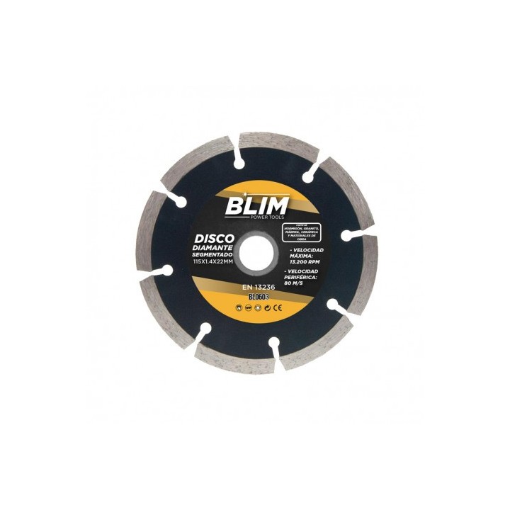 DISCO DIAMANTE SEGMENTADO 115X1.4X22MM BLIM