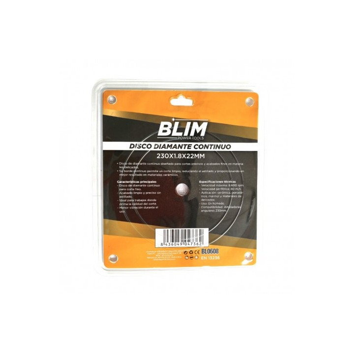 DISCO DIAMANTE CONTINUO 230X1.8X22MM BLIM