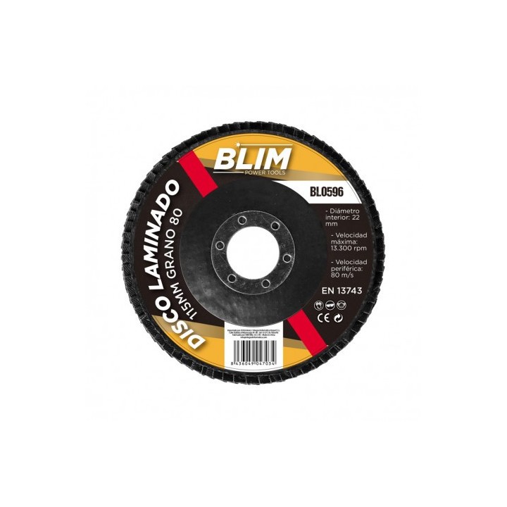 DISCO LAMINADO 115MM GRANO 80 BLIM