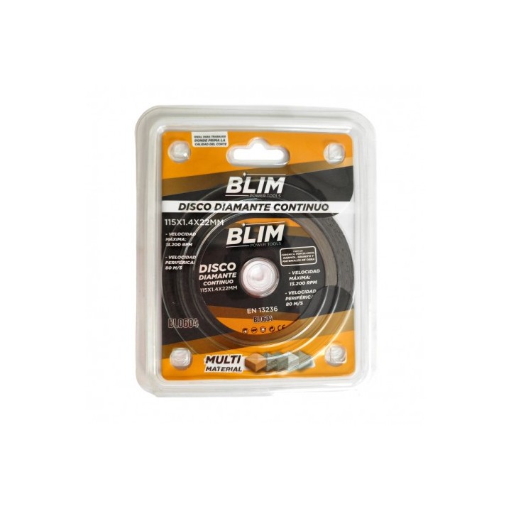 DISCO DIAMANTE CONTINUO 115X1.4X22MM BLIM