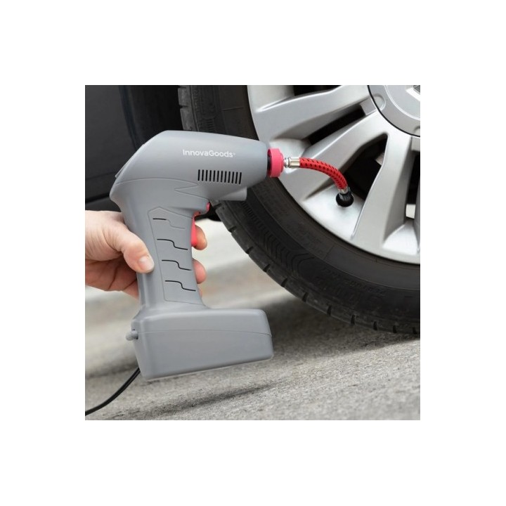 COMPRESOR DE AIRE PORTATIL 100W 12V CON ACCESORIOS INNOVAGOODS