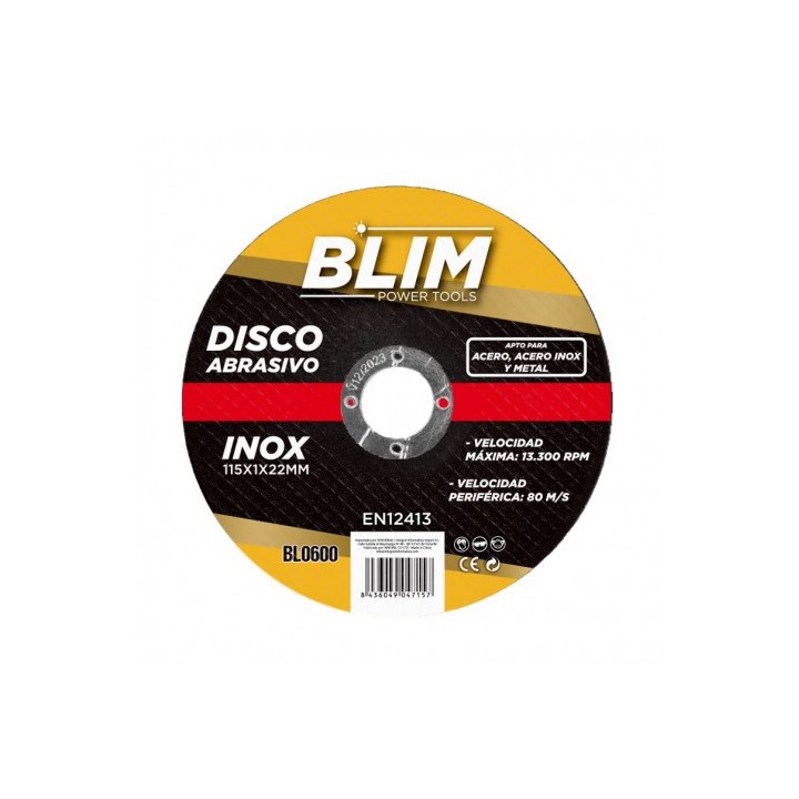 DISCO ABRASIVO INOX 115X1X22MM BLIM