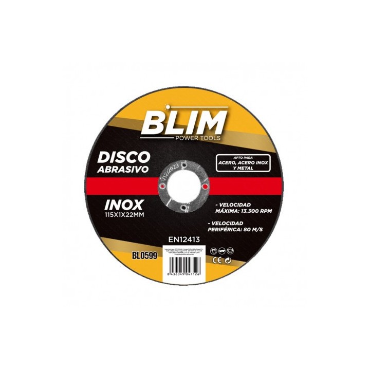 DISCO ABRASIVO INOX 115X1X22MM BLIM