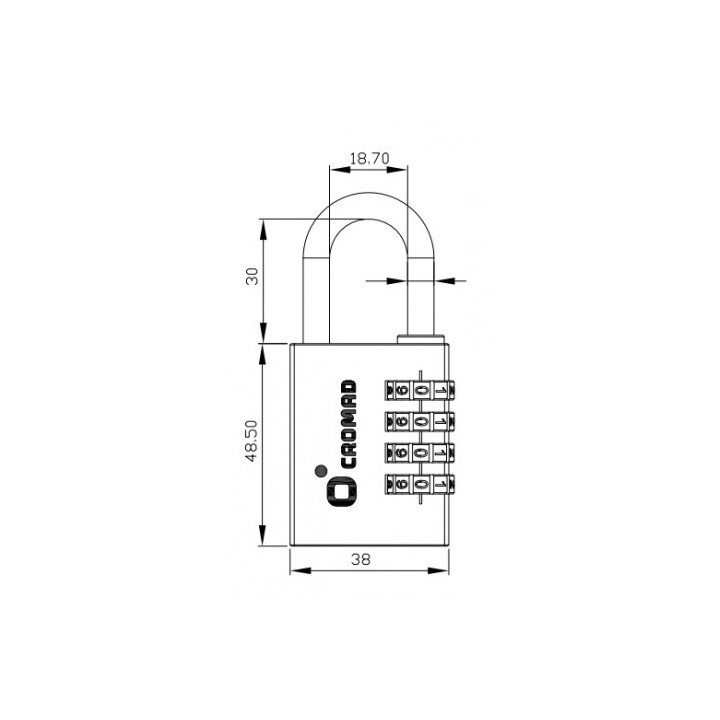 CANDADO COMBINACIÓN DE LATÓN 40MM CROMAD