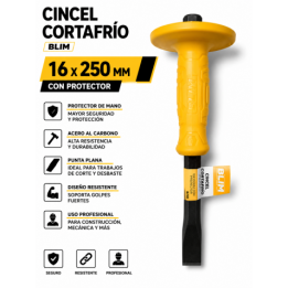 CINCEL CORTAFRÍO PLANO 16X250MM CON PROTECTOR BLIM