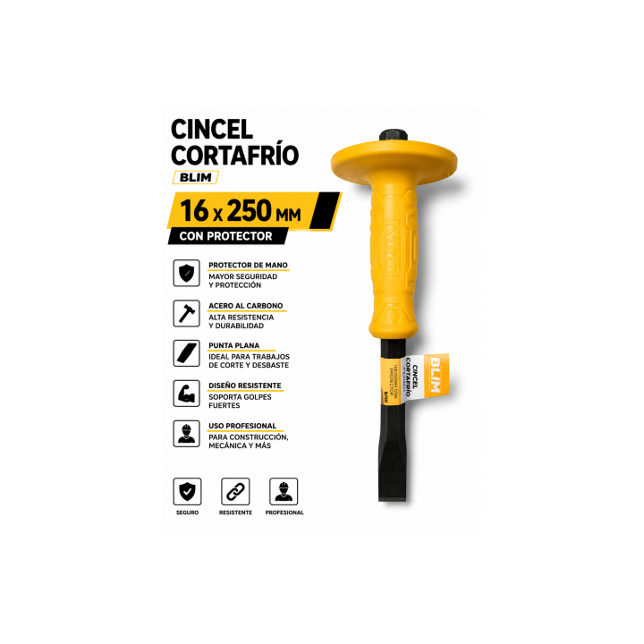 CINCEL CORTAFRÍO PLANO 16X250MM CON PROTECTOR BLIM