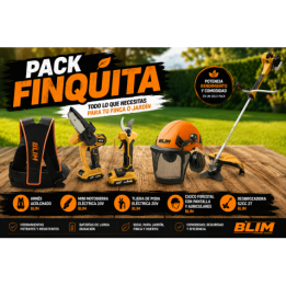 PACK FINCA DESBROZADORA + CASCO + ARNÉS + TIJERA + MINI SIERRA BATERIA BLIM
