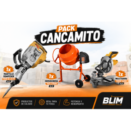PACK HORMIGONERA 140 LITROS + MARTILLO 60J + INGLETADORA BLIM