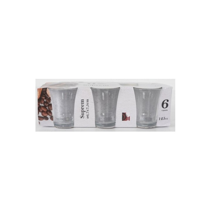 SET 6 VASOS BOMBON 125ML SUPREM ARCOGLASS