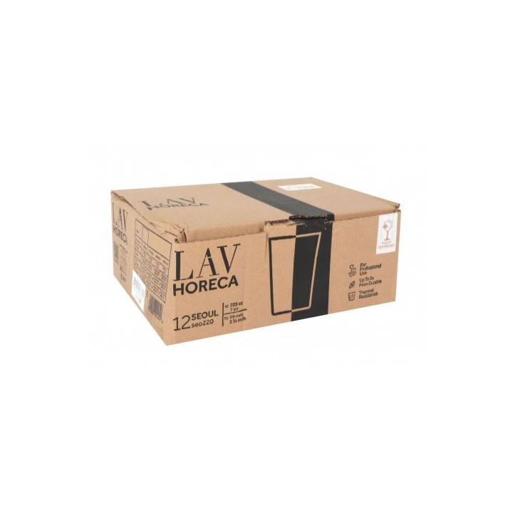 SET 12 VASOS VIDRIO TEMPERADO 20CL SEOUL LAV