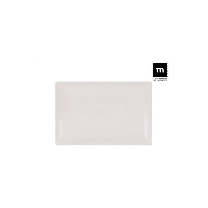 FUENTE RECTANGULAR IVORY BRILLO 34X22.5CM ELITE LA MEDITERRANEA