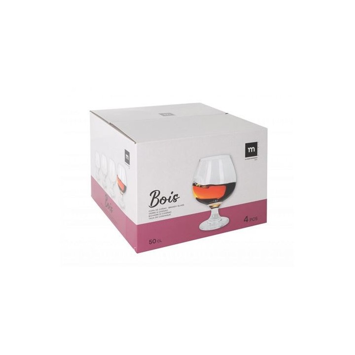 SET 4 COPAS COÑAC 500ML BOIS LA MEDITERRANEA