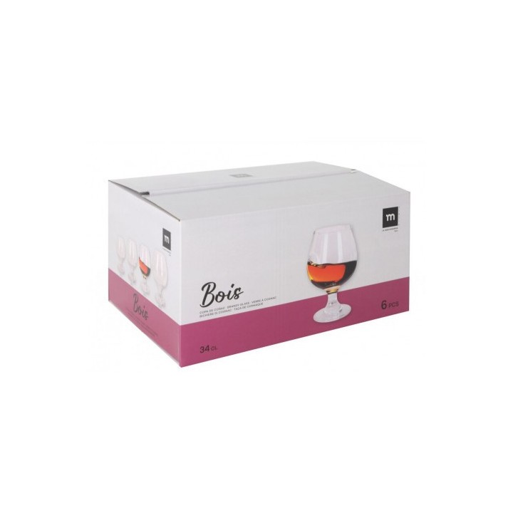 SET 6 COPAS COÑAC 340ML BOIS LA MEDITERRANEA