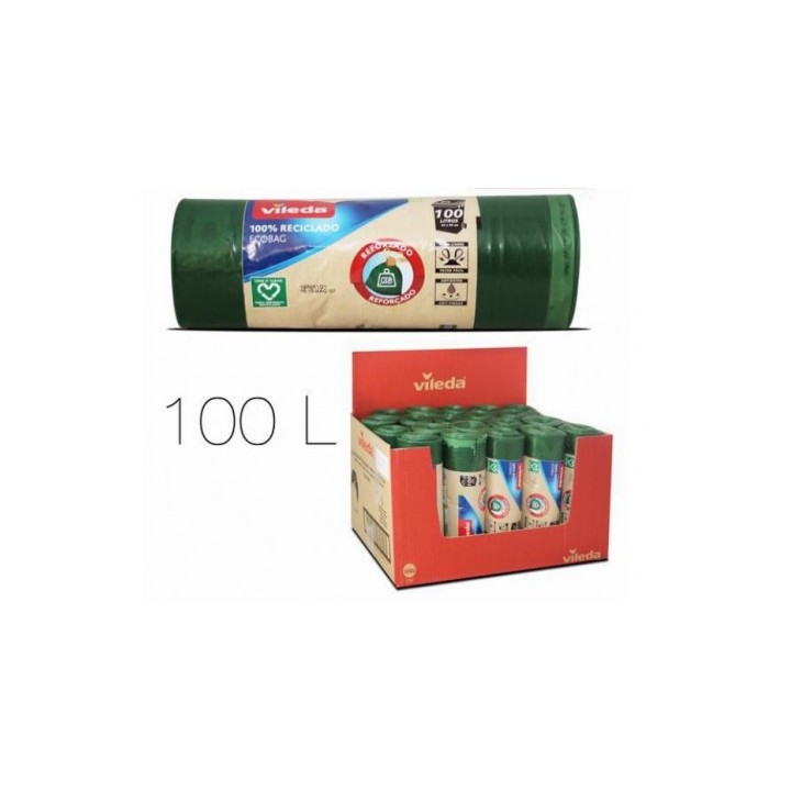 PACK 10 BOLSAS BASURAS ECO 100 LITROS VILEDA