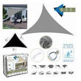 TOLDO TRIANGULAR 5X5X5 METROS GRIS CON BOSLA