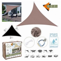 TOLDO TRIANGULAR 2X2X2 METROS TOPO CON BOSLA