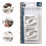 PACK 4 PINZAS SUJETAMANTELES BLANCOS 5.5X1.5CM